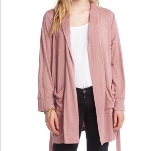 CHASER NWT MAUVE PINK GLITTER KIMONO W/ POCKETS